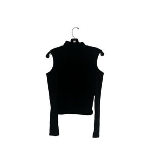Terranova Women Black Long Sleeve Top Large Open Shoulder.